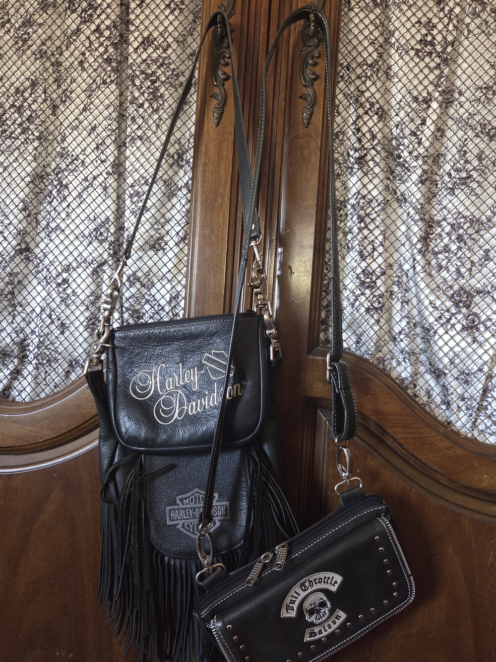 Harley-Davidson Black Leather Fringe Crossbody Bag